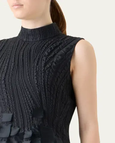 Akris Jacquard Waves and Ribbons Silk-Blend Blouse | Thumbnail 5 Akris Jacquard Waves and Ribbons Silk-Blend Blouse | Thumbnail 5