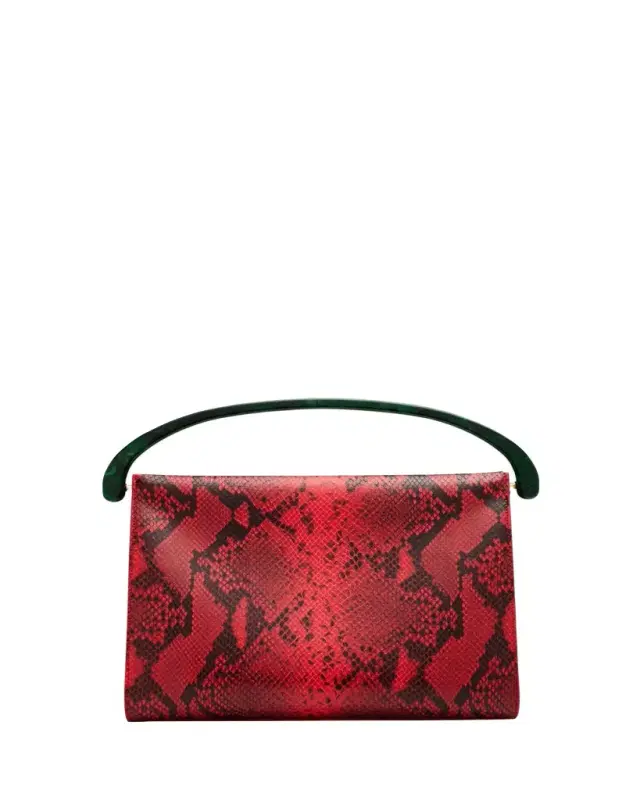 Dries Van Noten Crisp Python Top-Handle Bag