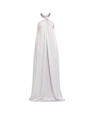 Stella McCartney Ball-Collar Satin Halter Gown | Thumbnail 1 Stella McCartney Ball-Collar Satin Halter Gown | Thumbnail 1