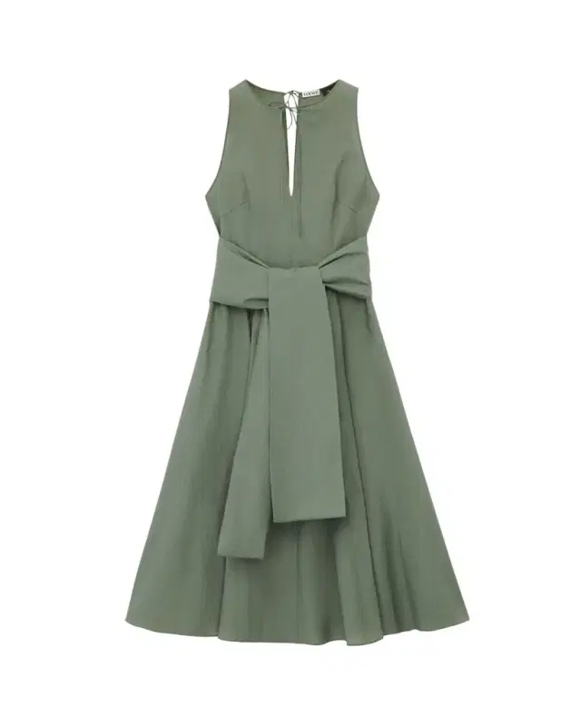 Draped Tie-Waist Midi Dress