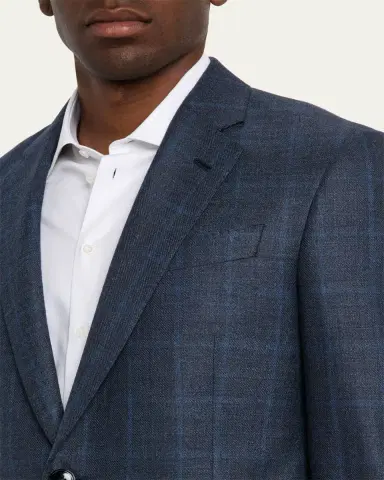 Giorgio Armani Men's Wool and Cashmere Soft Check Sport Coat | Thumbnail 5