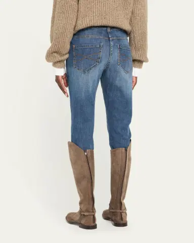 Brunello Cucinelli High-Rise Stretch Skinny-Leg Jeans | Thumbnail 3 Brunello Cucinelli High-Rise Stretch Skinny-Leg Jeans | Thumbnail 3