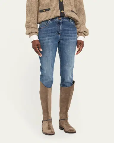 Brunello Cucinelli High-Rise Stretch Skinny-Leg Jeans | Thumbnail 4 Brunello Cucinelli High-Rise Stretch Skinny-Leg Jeans | Thumbnail 4