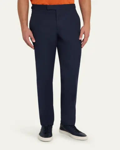 Anderson & Sheppard Men's Style One Flat-Front Trousers | Thumbnail 4 Anderson & Sheppard Men's Style One Flat-Front Trousers | Thumbnail 4