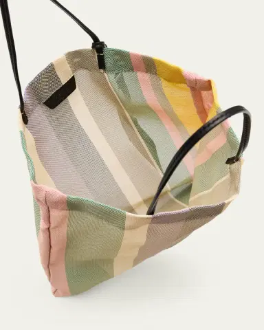 THE ROW Barn Mini Tote Bag in Striped Mesh | Thumbnail 4 THE ROW Barn Mini Tote Bag in Striped Mesh | Thumbnail 4