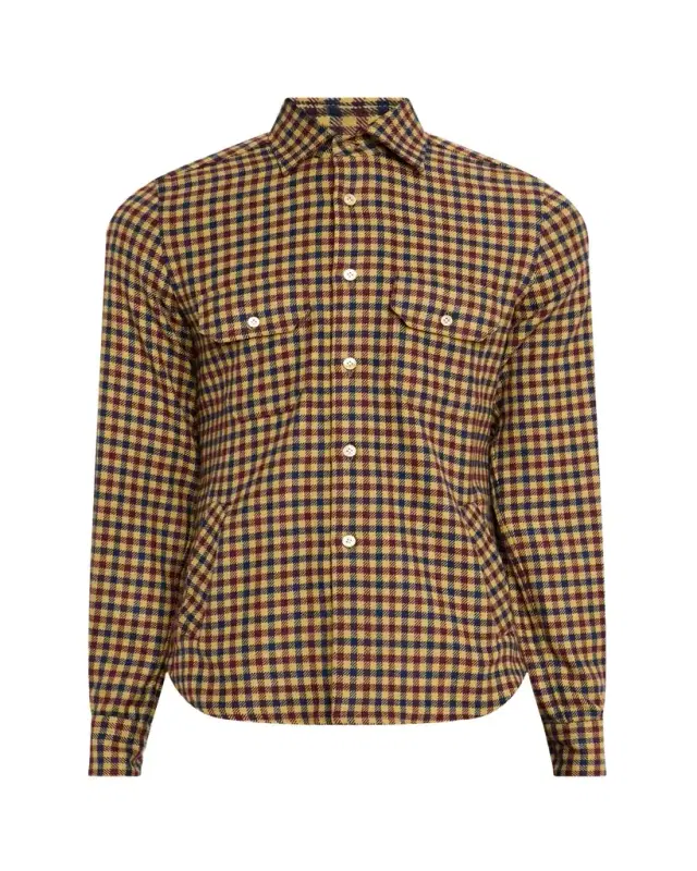 Men's Cashmere Check Two-Pocket Overshirt