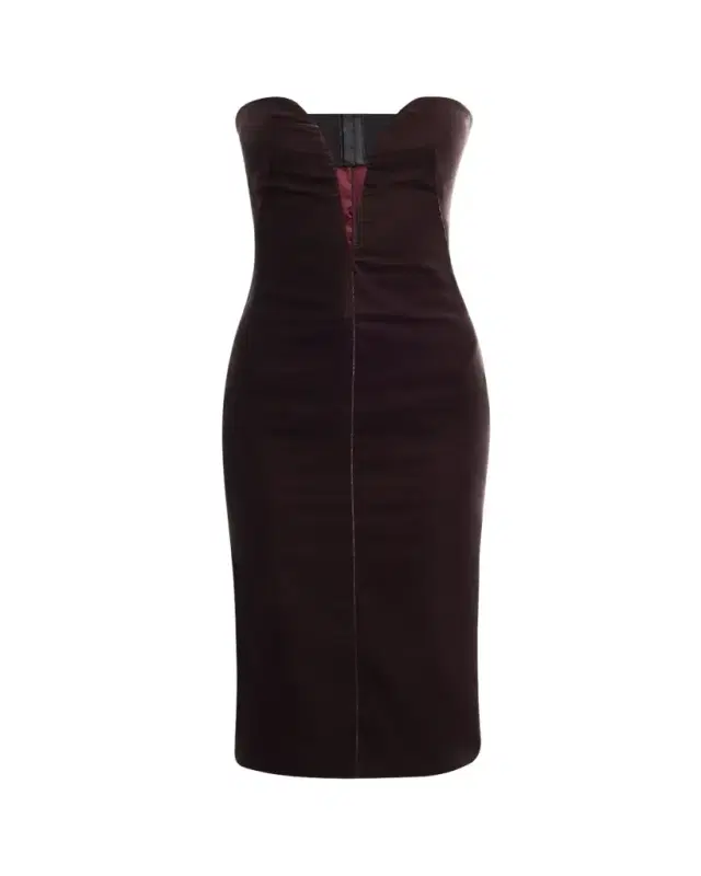 TOM FORD Plunging Strapless Velvet Dress