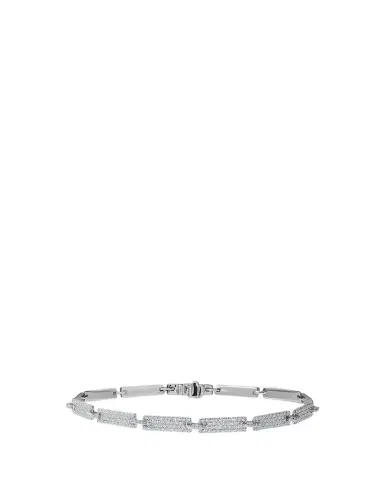 Lana 14K White Gold Diamond Tag Bracelet, 7"L | Thumbnail 1