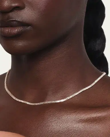 Lana 14K Yellow Gold Vertical Diamond Baguette Tennis Necklace | Thumbnail 2 Lana 14K Yellow Gold Vertical Diamond Baguette Tennis Necklace | Thumbnail 2