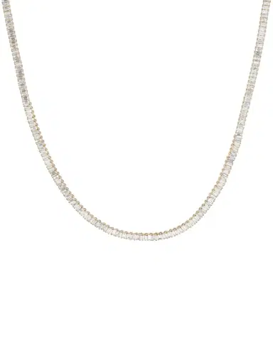 Lana 14K Yellow Gold Vertical Diamond Baguette Tennis Necklace | Thumbnail 1 Lana 14K Yellow Gold Vertical Diamond Baguette Tennis Necklace | Thumbnail 1