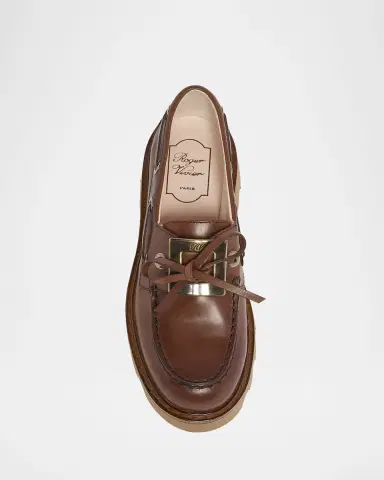 Roger Vivier Viv Ranger Leather Buckle Lug-Sole Boat Loafers | Thumbnail 3 Roger Vivier Viv Ranger Leather Buckle Lug-Sole Boat Loafers | Thumbnail 3