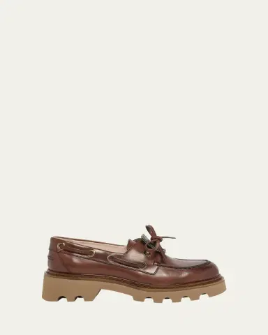 Roger Vivier Viv Ranger Leather Buckle Lug-Sole Boat Loafers | Thumbnail 4 Roger Vivier Viv Ranger Leather Buckle Lug-Sole Boat Loafers | Thumbnail 4