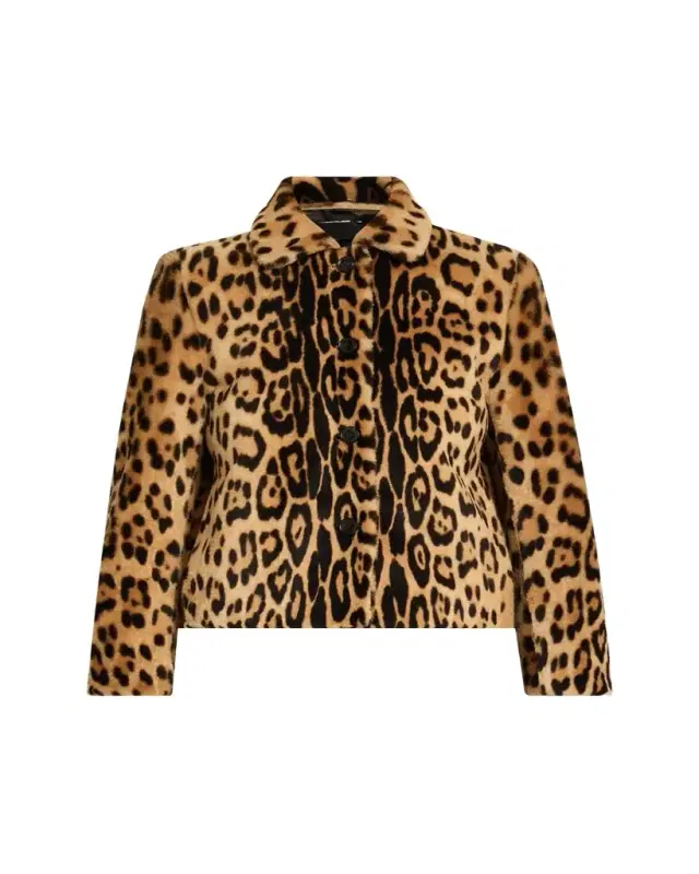 Montmartre Leopard Shearling Cropped Jacket
