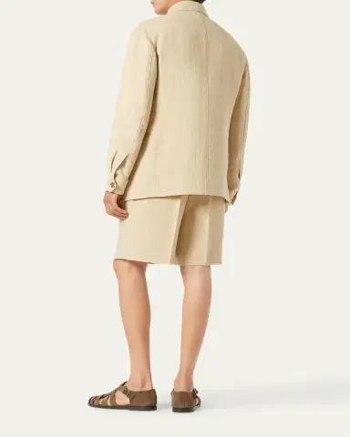 Loro Piana Men's Clem Summer Linen and Silk Shirt Jacket | Thumbnail 3 Loro Piana Men's Clem Summer Linen and Silk Shirt Jacket | Thumbnail 3