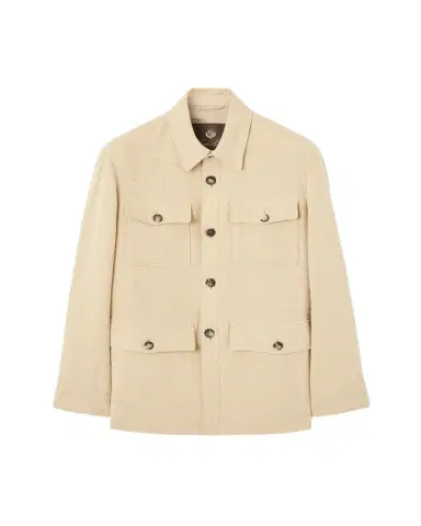 Loro Piana Men's Clem Summer Linen and Silk Shirt Jacket | Thumbnail 1 Loro Piana Men's Clem Summer Linen and Silk Shirt Jacket | Thumbnail 1