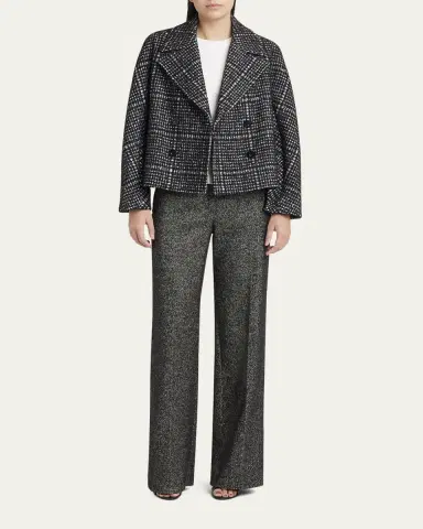 Dolce & Gabbana Herringbone Wool Straight-Leg Trousers | Thumbnail 2 Dolce & Gabbana Herringbone Wool Straight-Leg Trousers | Thumbnail 2