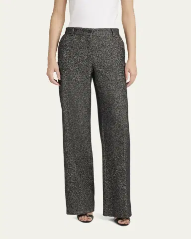 Dolce & Gabbana Herringbone Wool Straight-Leg Trousers | Thumbnail 4 Dolce & Gabbana Herringbone Wool Straight-Leg Trousers | Thumbnail 4