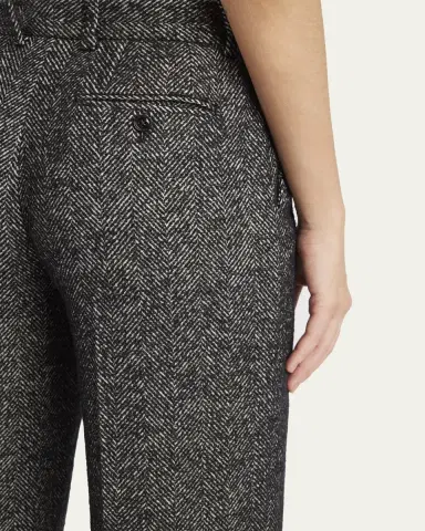 Dolce & Gabbana Herringbone Wool Straight-Leg Trousers | Thumbnail 5 Dolce & Gabbana Herringbone Wool Straight-Leg Trousers | Thumbnail 5