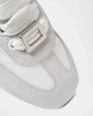 Roger Vivier Viv Low-Top Canvas and Suede Sneakers | Thumbnail 2