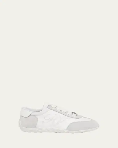 Roger Vivier Viv Low-Top Canvas and Suede Sneakers | Thumbnail 4