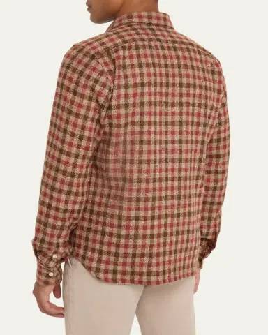 Kiton Men's Speckled Cashmere Overshirt | Thumbnail 3