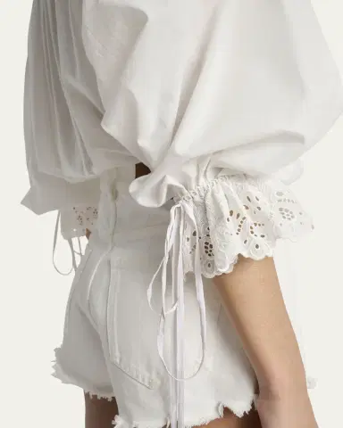 Chloé Eyelet-Embroidered Ruffle Cotton Voile Blouse | Thumbnail 5