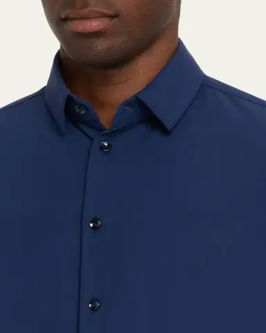 Giorgio Armani Men's Nylon-Stretch Slim Sport Shirt | Thumbnail 5 Giorgio Armani Men's Nylon-Stretch Slim Sport Shirt | Thumbnail 5