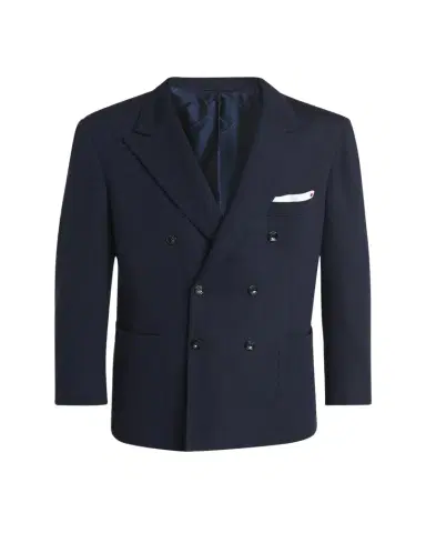 Kiton Men's Cashmere Jersey Double-Breasted Blazer | Thumbnail 1