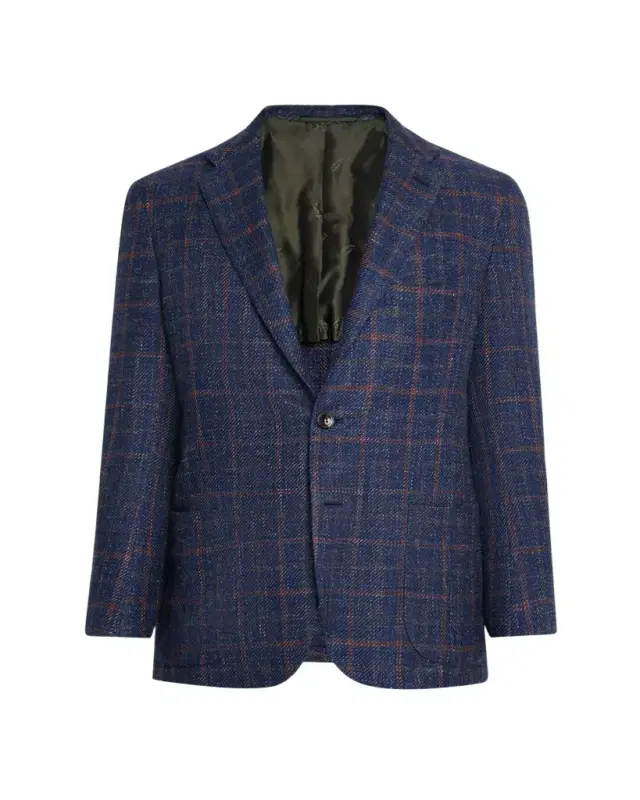 Kiton Men's Windowpane Tweed Patch-Pocket Sport Coat