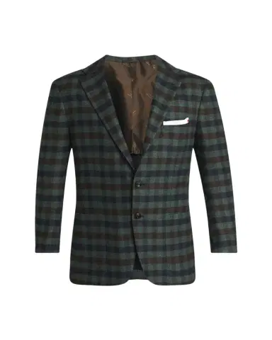 Kiton Men's Cashmere and Silk Check Single-Breasted Sport Coat | Thumbnail 1 Kiton Men's Cashmere and Silk Check Single-Breasted Sport Coat | Thumbnail 1