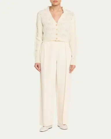 Diotima Apres Ladder Knit V-Neck Crop Cardigan | Thumbnail 2
