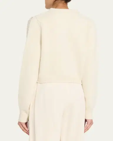 Diotima Apres Ladder Knit V-Neck Crop Cardigan | Thumbnail 3