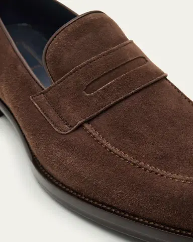 Brioni Men's Lukas Suede Penny Loafers | Thumbnail 5