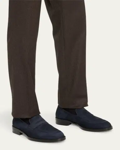 Brioni Men's Lukas Suede Penny Loafers | Thumbnail 6