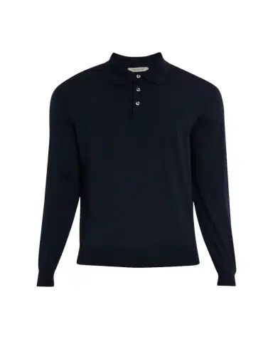 Fioroni Men's Fine Merino Wool Long-Sleeve Polo Shirt | Thumbnail 1 Fioroni Men's Fine Merino Wool Long-Sleeve Polo Shirt | Thumbnail 1