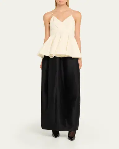 Ashlyn Amell Persimmon Wool-Taffeta Peplum Maxi Dress | Thumbnail 2 Ashlyn Amell Persimmon Wool-Taffeta Peplum Maxi Dress | Thumbnail 2