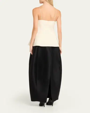Ashlyn Amell Persimmon Wool-Taffeta Peplum Maxi Dress | Thumbnail 3 Ashlyn Amell Persimmon Wool-Taffeta Peplum Maxi Dress | Thumbnail 3