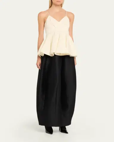 Ashlyn Amell Persimmon Wool-Taffeta Peplum Maxi Dress | Thumbnail 4 Ashlyn Amell Persimmon Wool-Taffeta Peplum Maxi Dress | Thumbnail 4