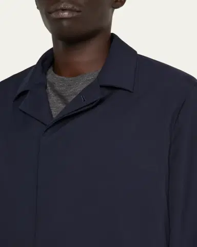 KNT Men's Wool Hidden Button-Front Bomber Jacket | Thumbnail 5