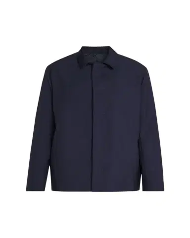 KNT Men's Wool Hidden Button-Front Bomber Jacket | Thumbnail 1