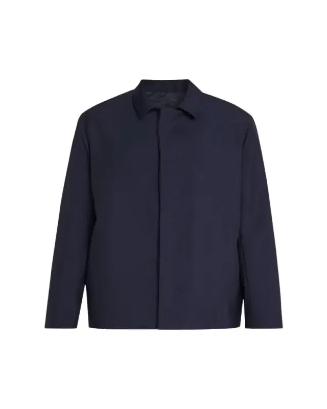 Men's Wool Hidden Button-Front Bomber Jacket