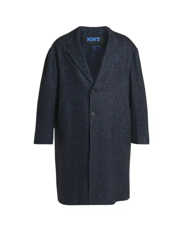 Men's Cashmere Blend Dark Blue Overcoat