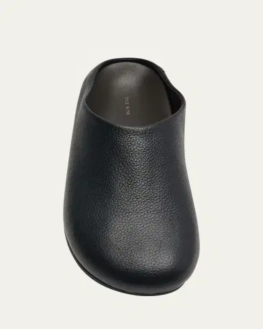 THE ROW Men's Hudson Grained Leather Mules | Thumbnail 2