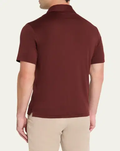 Loro Piana Men's Tremezzo Sea Island Cotton Polo Shirt | Thumbnail 3 Loro Piana Men's Tremezzo Sea Island Cotton Polo Shirt | Thumbnail 3