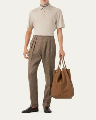 Loro Piana Men's Tremezzo Sea Island Cotton Polo Shirt | Thumbnail 6 Loro Piana Men's Tremezzo Sea Island Cotton Polo Shirt | Thumbnail 6