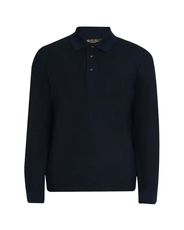 Men's Cerro Cotton and Cashmere Long-Sleeve Polo Shirt