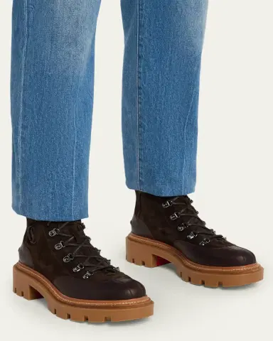 Christian Louboutin Men's Armandine College Waxed Leather Ankle Boots | Thumbnail 2