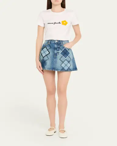 Marc Jacobs Argyle Patchwork Denim Mini Skirt | Thumbnail 2 Marc Jacobs Argyle Patchwork Denim Mini Skirt | Thumbnail 2