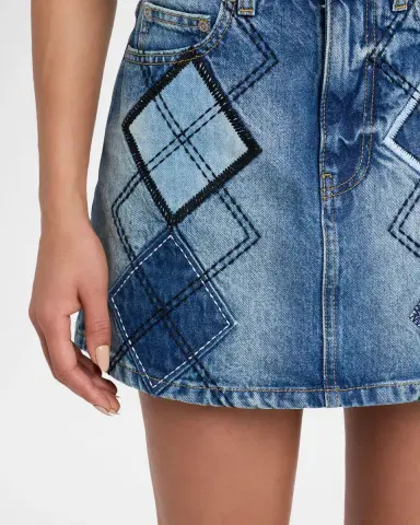 Marc Jacobs Argyle Patchwork Denim Mini Skirt | Thumbnail 9 Marc Jacobs Argyle Patchwork Denim Mini Skirt | Thumbnail 9