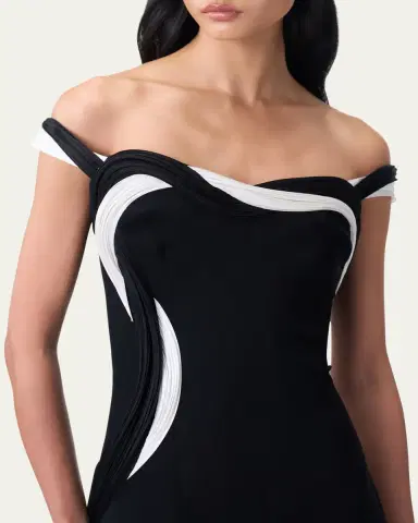 Gaurav Gupta Orbital Interplay Off-Shoulder Column Gown | Thumbnail 4